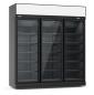 Preview: KÜHLSCHRANK 3 GLASTÜREN SCHWARZ INS-1530R BL