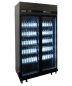 Preview: KÜHLSCHRANK 2 GLASTÜREN SCHWARZ IRM-770 BL