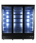 Preview: KÜHLSCHRANK 3 GLASTÜREN SCHWARZ CEB-1600R BL