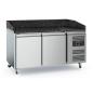 Preview: EcoFrost PIZZATISCH 600x400 | (° C) +2 /+8 | 2 TÜREN SCHWARZE GRANIT-ARBEITSPLATTE - MIT RÄDERSATZ