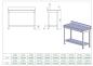 Preview: Skyrainbow Arbeitstisch aus Edelstahl, mit Aufkantung, 150 x 70