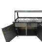 Preview: SNACK-Line Bain-Marie Theke 3x GN1/1, Granit Star Galaxy schwarz, 123x82x85,5 Glasaufbau Klarglas schwarzer Rand, ohne Zwischenablage, H=396mm