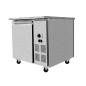 Preview: SNACK-Line Bain-Marie Theke 2x GN1/1, Granit rosa-grau, 88x82x85,5 Glasaufbau Klarglas ohne Zwischenablage, H=396mm