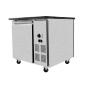 Preview: SNACK-Line Bain-Marie Theke 2x GN1/1, Granit Star Galaxy schwarz, 88x82x85,5 Glasaufbau Klarglas mit Zwischenablage, H=496mm