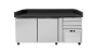 Preview: Pizza Kühltisch PRO, Granit Star Galsxy schwarz, 2 Türen + 3 Schubladen, 160 x 80 Kühlaufsatz GN1/3 mit Glas