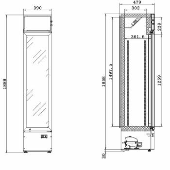 Getränkekühlschrank  SLIM 160 (SCHMALE VERSION)