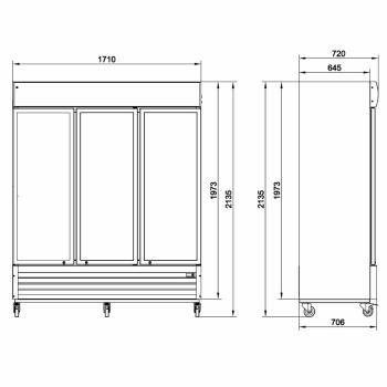 Getränkekühlschrank 1500 / 3 Klapptüren