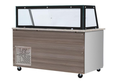 Salattheke mit Glasaufsatz 802 Liter - (BxTxH 2230 x 800 x 1400 mm)