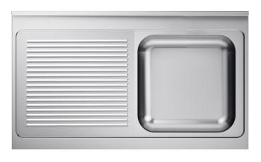 700 SPÜLTISCHPLATTE 1 RECHTS 1200