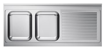 600 SPÜLTISCHPLATTE 2 LINKS 2000