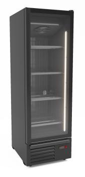 TIEFKÜHLSCHRANK 1 GLASTÜR SCHWARZ 500L