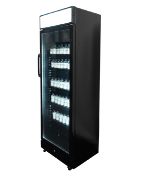 Preview: KÜHLSCHRANK 1 GLASTÜR SCHWARZ MIT CANOPY SVE-450 BLC