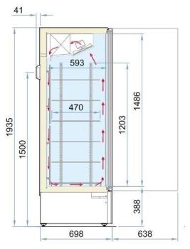 Preview: TIEFKÜHLSCHRANK GLASTÜR MARIN UMLUFT