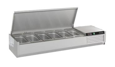 Preview: AUFSATZVITRINE EDELSTAHL DECKEL 1/3 GN x 5