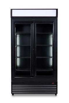 Preview: KÜHLSCHRANK MIT SCHIEBEGLASTÜREN BEZ-780 SL SCHWARZ