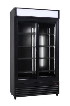 KÜHLSCHRANK MIT SCHIEBEGLASTÜREN BEZ-780 SL SCHWARZ