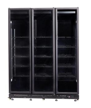 Preview: KÜHLSCHRANK 3 GLASTÜREN SCHWARZ NAP-1200  *TRANSPORT AUF ANFRAGE*
