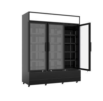 Preview: KÜHLSCHRANK 3 GLASTÜREN SCHWARZ FCU-1200 BL