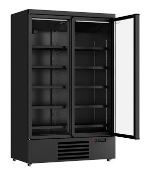Preview: KÜHLSCHRANK 2 GLASTÜREN SCHWARZ JDE-1000R BL