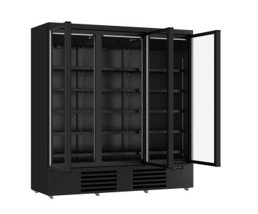 Preview: KÜHLSCHRANK 3 GLASTÜREN SCHWARZ JDE-1530R BL