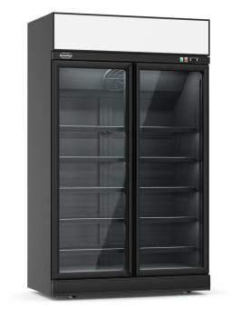 KÜHLSCHRANK 2 GLASTÜREN SCHWARZ INS-1000R BL