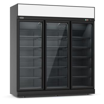 TIEFKÜHLSCHRANK 3 GLASTÜREN SCHWARZ INS-1530F BL  **Achtung, es liegt ein erhöhter Einschatlstrom vor, sodass ein Leitungsschutzschalter mit C-Charakteristik erforderlich ist.**