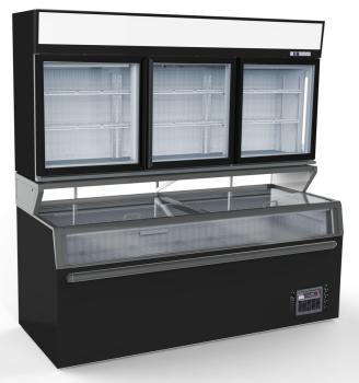 WANDTIEFKÜHLUNG SCHWARZ 3 GLASTÜREN