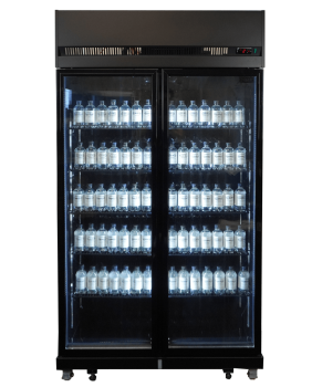 Preview: KÜHLSCHRANK 2 GLASTÜREN SCHWARZ IRM-770 BL