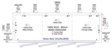 Preview: KÜHLZELL 3600x1200x2200 4 GLASTÜREN  *TRANSPORT AUF ANFRAGE*