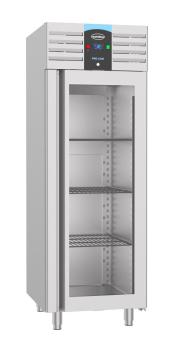 TIEFKÜHLSCHRANK EDELSTAHL GLASTÜR MONO BLOCK 700 LTR