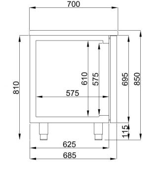 Preview: 700 KÜHLTISCH 3 TÜREN MONOBLOCK ENERGY LINE