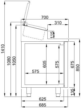 Preview: SALADETTE 3 TÜREN 10x 1/3GN BEHÄLTER