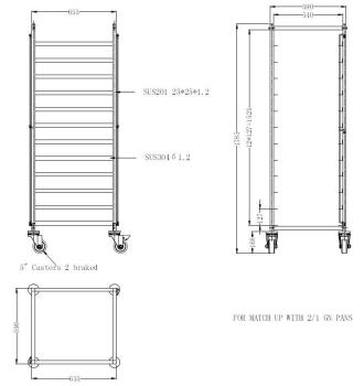 Preview: ABRÄUMWAGEN DEMONTABEL 2/1GN