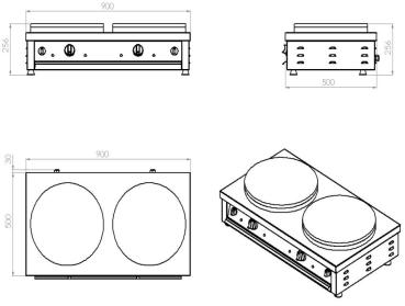 Preview: CRÊPES GERÄT 2 PLATTEN