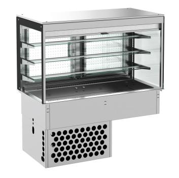 EINBAUKÜHLVITRINE ECKIG – MIT ROLLVORHANG 3/1 GN
