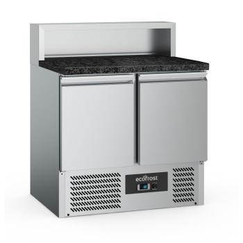 EcoFrost PIZZATISCH 5x1/6GN | (° C) +2 / +8 | 2 TÜREN  SCHWARZER GRANIT