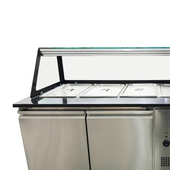 Skyrainbow SNACK-Line Bain-Marie Theke 3x GN1/1, Granit Star Galaxy schwarz, 123x82x85,5