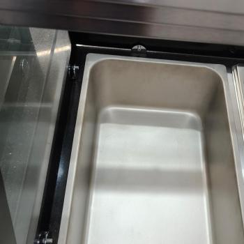 Skyrainbow SNACK-Line Bain-Marie Theke 3x GN1/1, Granit Star Galaxy schwarz, 123x82x85,5 Glasaufbau Klarglas schwarzer Rand, ohne Zwischenablage, H=396mm