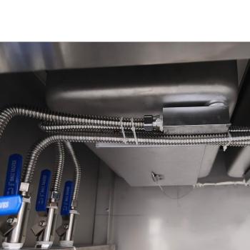 Skyrainbow SNACK-Line Bain-Marie Theke 4x GN1/1, Granit Star Galaxy schwarz, 153x82x85,5 Glasaufbau Klarglas ohne Zwischenablage, H=396mm