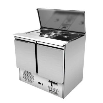 Preview: Saladette 2 Türen, 90 x 70, mit Schiebedeckel