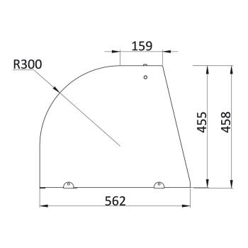 Preview: Saladette 3 Türen, 137 x 70 gebogener Glasaufbau, Klarglas