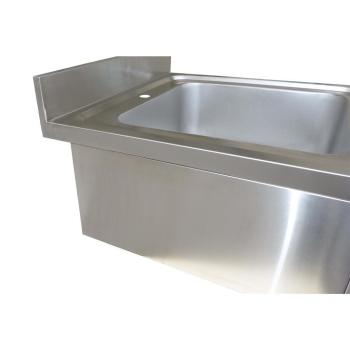 Preview: Spültisch aus Edelstahl, zwei Becken rechts, 140 x 60
