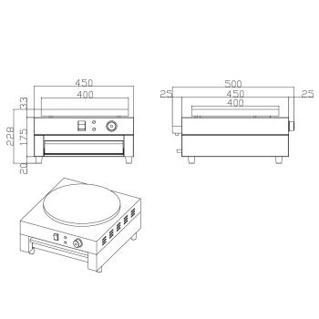 Elektro Crêpes Gerät 1 Platte 40cm 3KW