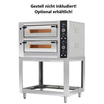 Profi Pizzaofen 6+6 für 12 Pizzen á 34 cm 400V - BREITE VERSION