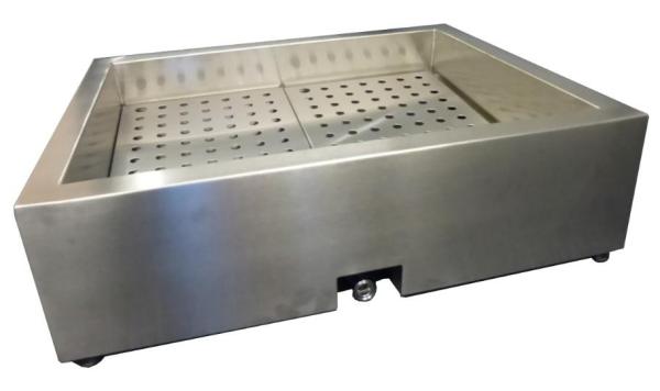 GEMAHLENES EIS BEHÄLTER SCHIEF 1/1 GN AISI 304  WASSERHAHN AN DER BEDIENUNG SEITE