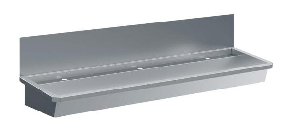 EDELSTAHL WASCHBECKEN 3 ABLASSHAHNE 1800MM  ABLAUFSTOPFEN UND SCHUTZWAND INKLUSIVE, EXKLUSIV HAHNE