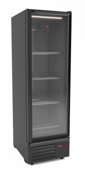KÜHLSCHRANK 1 GLASTÜR SCHWARZ 550L