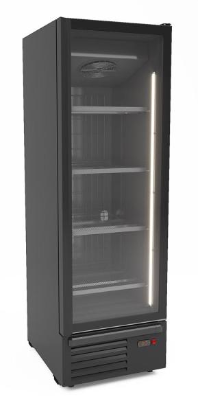 TIEFKÜHLSCHRANK 1 GLASTÜR SCHWARZ 500L