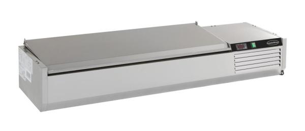 AUFSATZVITRINE EDELSTAHL DECKEL 1/4 GN x 6