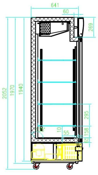 TIEFKÜHLSCHRANK 2 GLASTÜREN